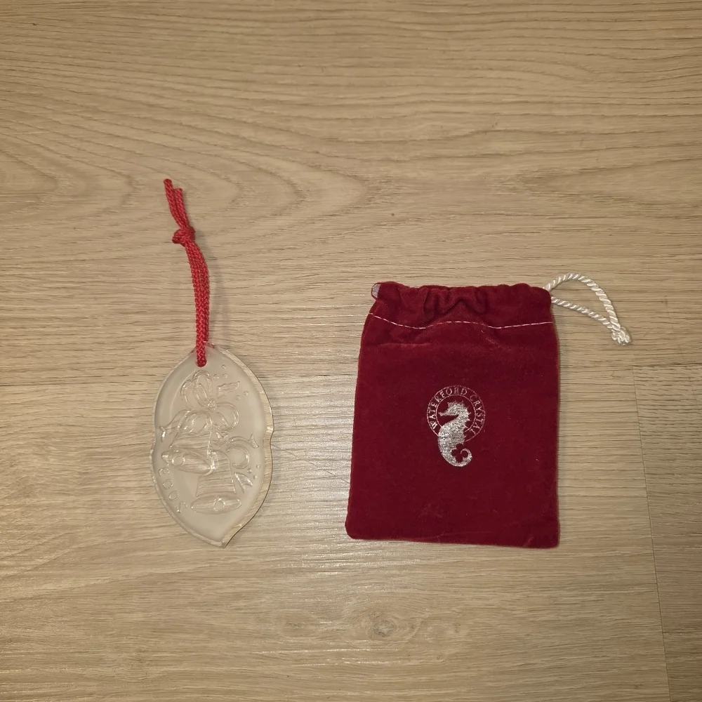 Vintage Waterford Clear Crystal 2003 Christmas Bells Holiday‎ Ornament